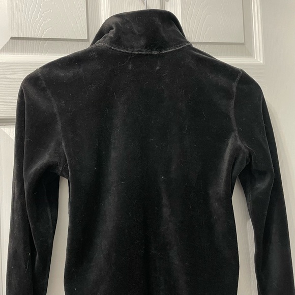 Y2K Juicy Couture Sweater Tracksuit Jacket Black Velour Full Zip Pockets Medium - Picture 8 of 10